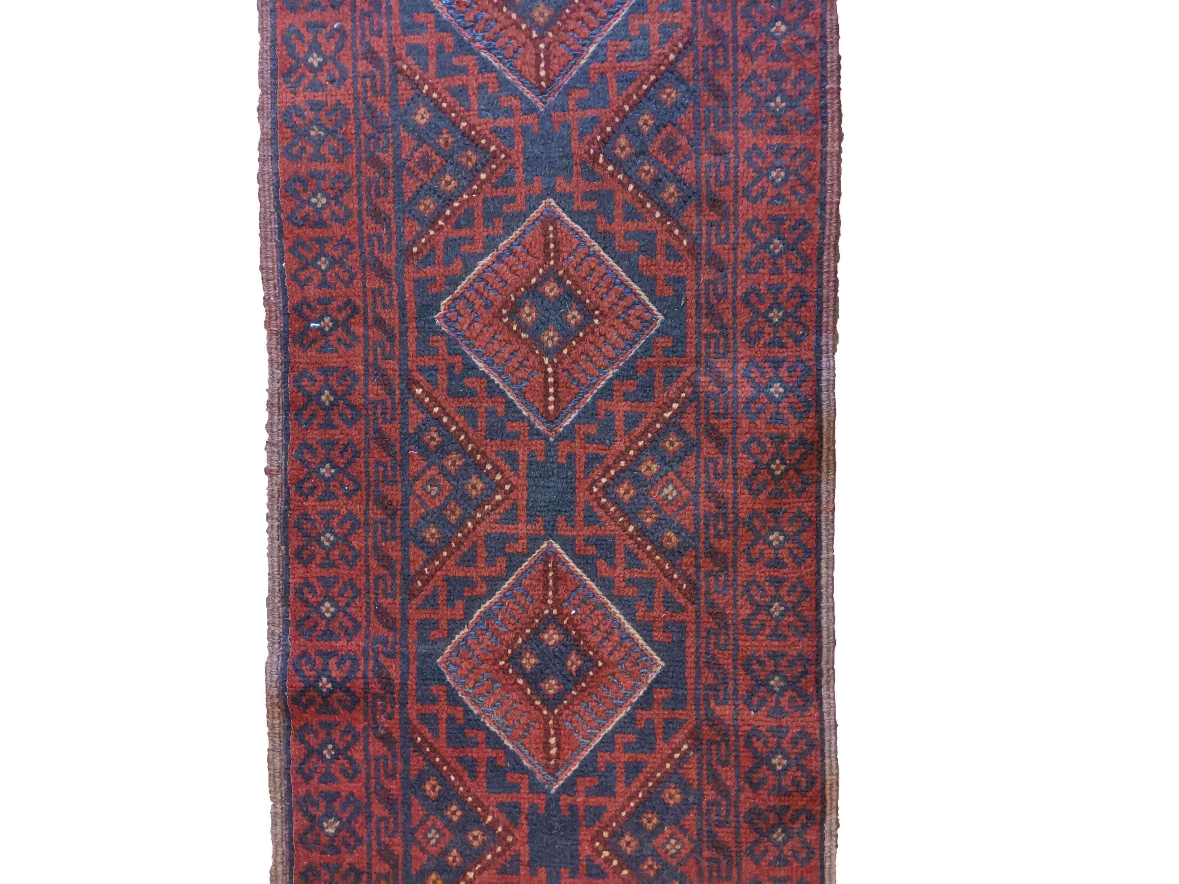 60 x 240 cm Afghan Mushwani Tribal Orange Rug - Rugmaster