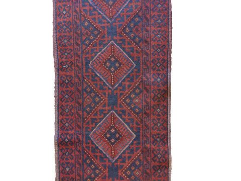 60 x 240 cm Afghan Mushwani Tribal Orange Rug - Rugoutlet