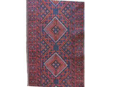 60 x 240 cm Afghan Mushwani Tribal Orange Rug - Rugmaster