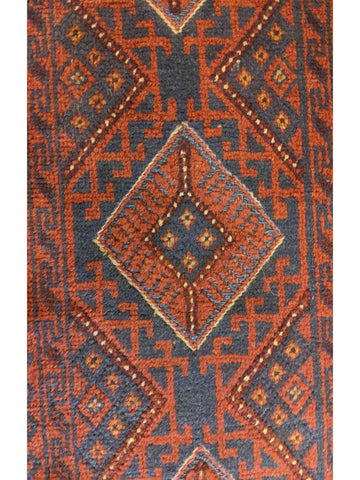 60 x 240 cm Afghan Mushwani Tribal Orange Rug - Rugoutlet