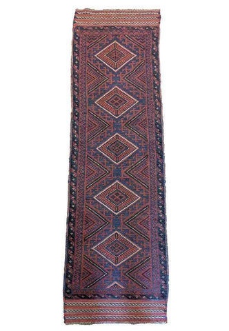 60 x 260 cm Afghan Mushwani Tribal Red Rug - Rugoutlet