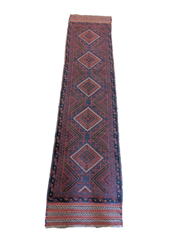 60 x 260 cm Afghan Mushwani Tribal Red Rug - Rugoutlet