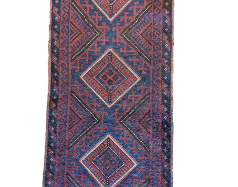 60 x 260 cm Afghan Mushwani Tribal Red Rug - Rugoutlet