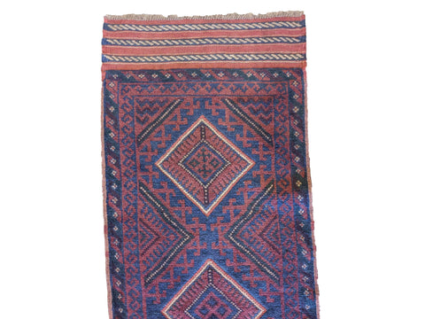 60 x 260 cm Afghan Mushwani Tribal Red Rug - Rugoutlet