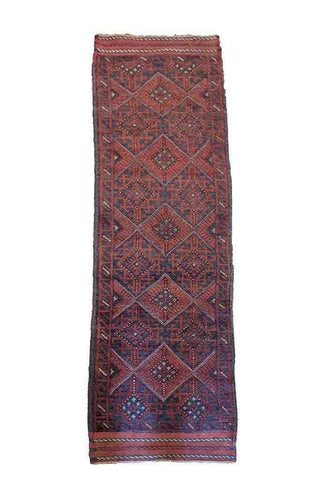 60 x 262 cm Afghan Mushwani Tribal Red Rug - Rugoutlet