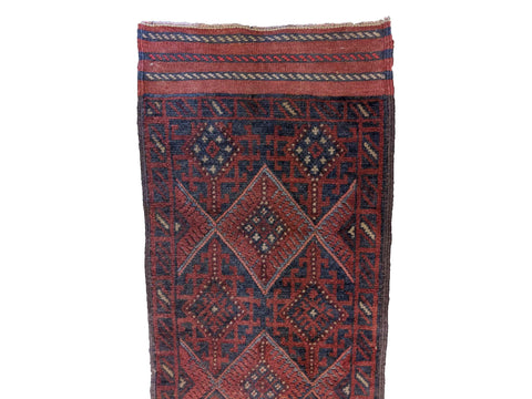60 x 262 cm Afghan Mushwani Tribal Red Rug - Rugoutlet