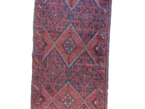 60 x 262 cm Afghan Mushwani Tribal Red Rug - Rugoutlet