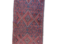 60 x 262 cm Afghan Mushwani Tribal Red Rug - Rugmaster