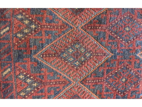 60 x 262 cm Afghan Mushwani Tribal Red Rug - Rugoutlet