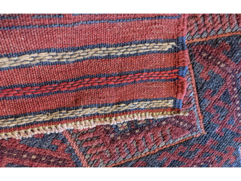 60 x 262 cm Afghan Mushwani Tribal Red Rug - Rugoutlet