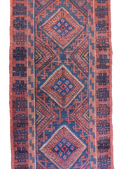 60 x 286 cm Afghan Mushwani Tribal Red Rug - Rugoutlet