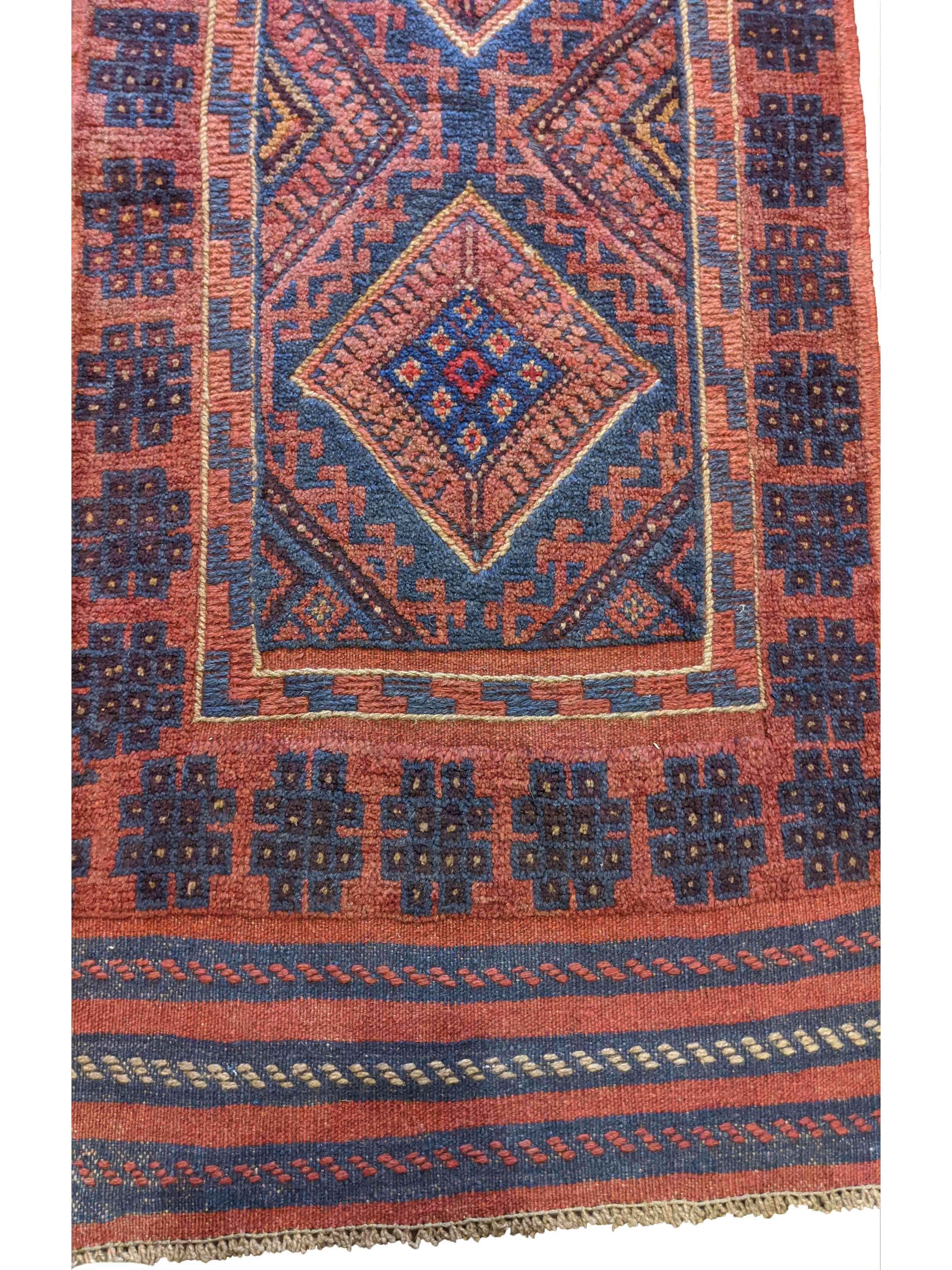 60 x 286 cm Afghan Mushwani Tribal Red Rug - Rugoutlet