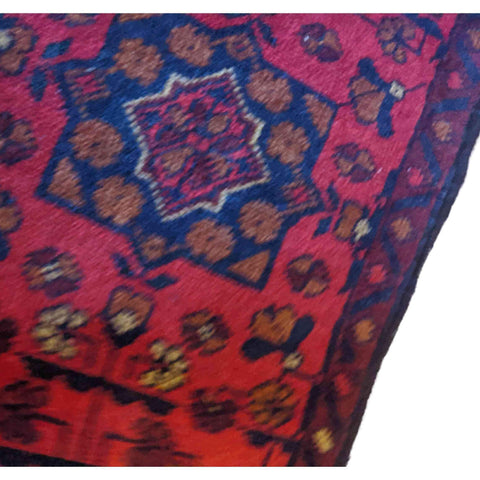 60 x 42 cm Afghan Khan Tribal Red Small Rug - Rugmaster