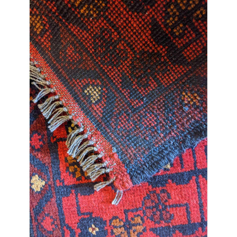 60 x 42 cm Afghan Khan Tribal Red Small Rug - Rugmaster