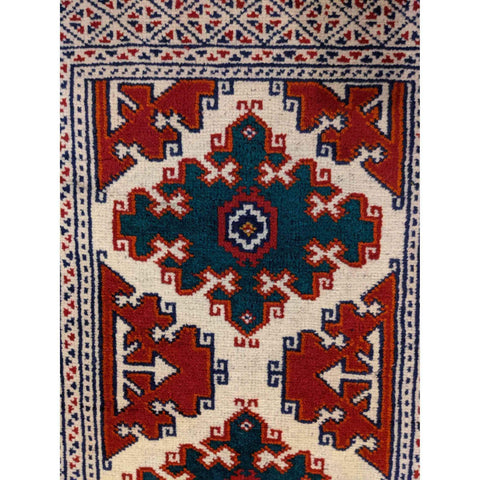 61 x 88 cm Turkaman Tribal Beige Small Rug - Rugoutlet