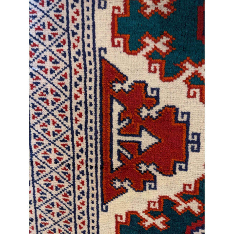 61 x 88 cm Turkaman Tribal Beige Small Rug - Rugoutlet