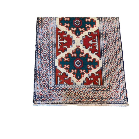 61 x 88 cm Turkaman Tribal Beige Small Rug - Rugmaster