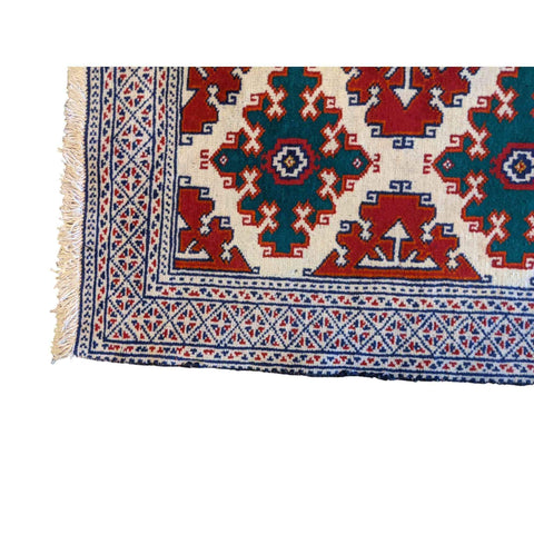 61 x 88 cm Turkaman Tribal Beige Small Rug - Rugmaster