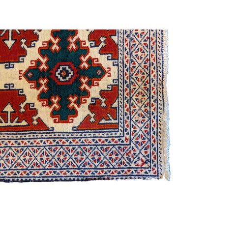 61 x 88 cm Turkaman Tribal Beige Small Rug - Rugmaster