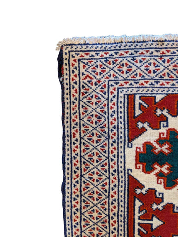 61 x 88 cm Turkaman Tribal Beige Small Rug - Rugmaster