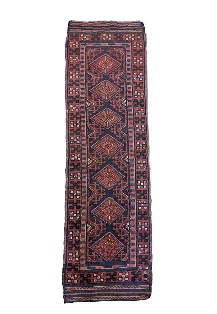 63 x 251 cm Afghan Mushwani Tribal Red Rug - Rugmaster