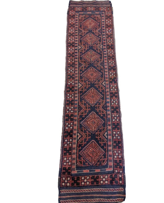 63 x 251 cm Afghan Mushwani Tribal Red Rug - Rugoutlet