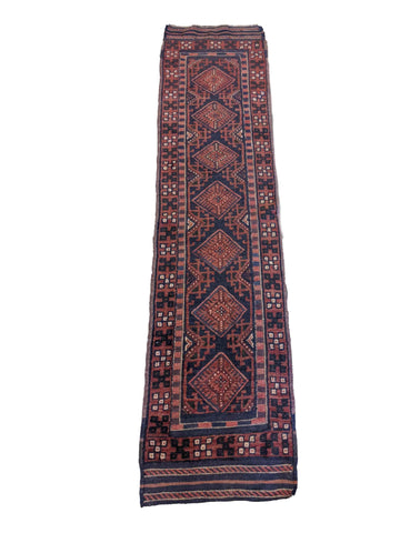 63 x 251 cm Afghan Mushwani Tribal Red Rug - Rugoutlet