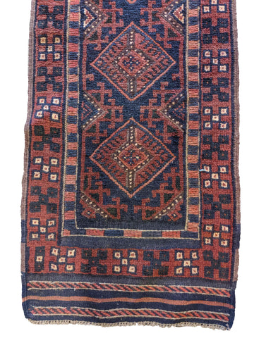 63 x 251 cm Afghan Mushwani Tribal Red Rug - Rugoutlet