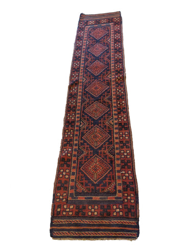 63 x 251 cm Afghan Mushwani Tribal Red Rug - Rugoutlet