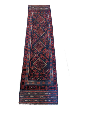 63 x 254 cm Afghan Mushwani Tribal Orange Rug - Rugoutlet