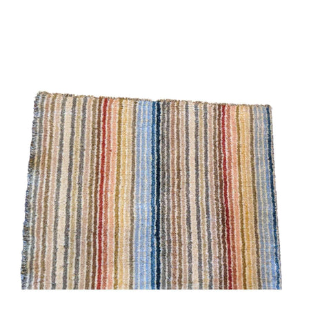 63 x 60 cm Modern White & Multicolor Small Rug - Rugmaster