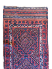 64 x 250 cm Afghan Mashwani Tribal Red Rug - Rugoutlet