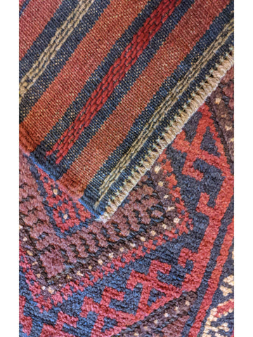 64 x 250 cm Afghan Mashwani Tribal Red Rug - Rugoutlet