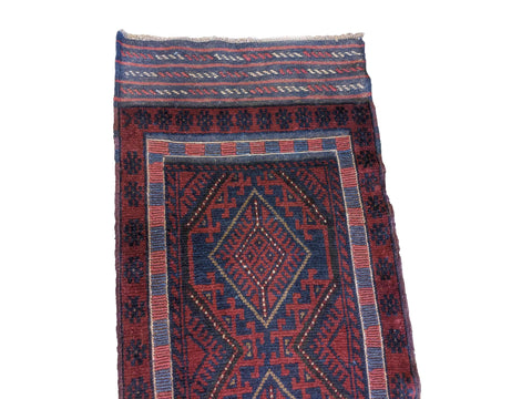 64 x 254 cm Afghan Mushwani Tribal Red Rug - Rugoutlet