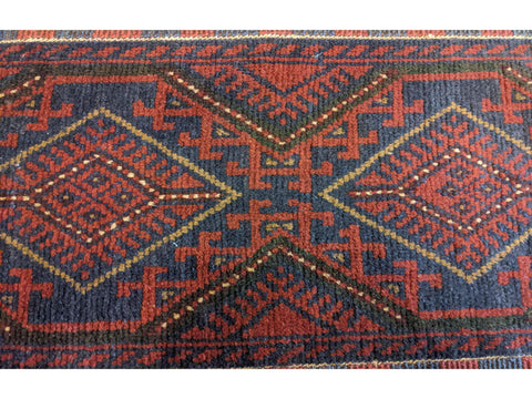 64 x 254 cm Afghan Mushwani Tribal Red Rug - Rugoutlet