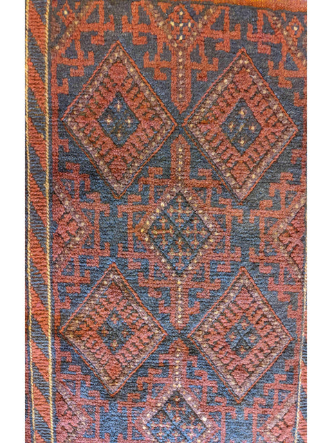 66 x 245 cm Afghan Mushwani Tribal Orange Rug - Rugoutlet