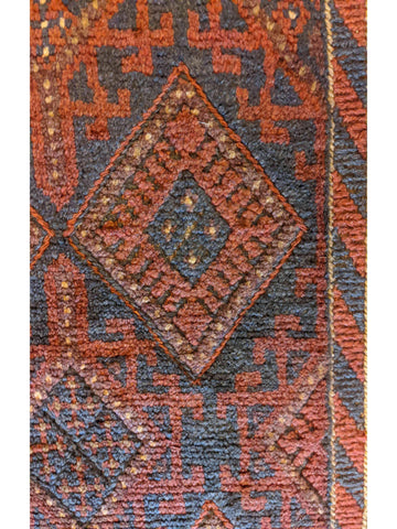 66 x 245 cm Afghan Mushwani Tribal Orange Rug - Rugoutlet