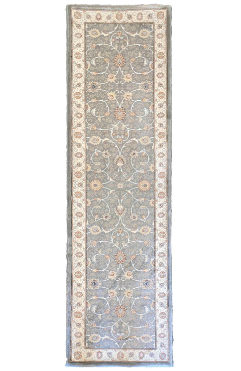 67 x 240 cm kashan powerloom Traditional Green Rug - Rugoutlet