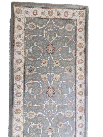 67 x 240 cm kashan powerloom Traditional Green Rug - Rugoutlet