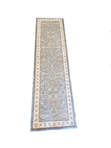 67 x 240 cm kashan powerloom Traditional Green Rug - Rugoutlet