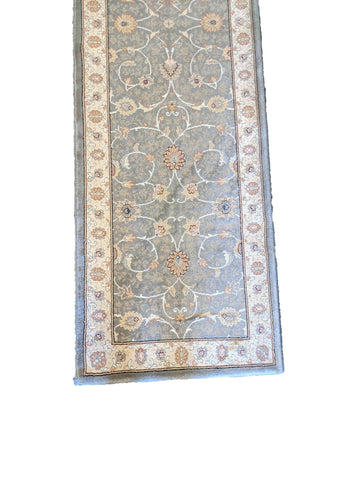67 x 240 cm kashan powerloom Traditional Green Rug - Rugoutlet