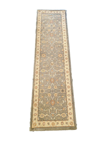 67 x 240 cm kashan powerloom Traditional Green Rug - Rugoutlet
