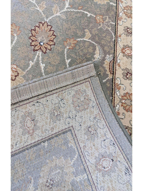 67 x 240 cm kashan powerloom Traditional Green Rug - Rugoutlet
