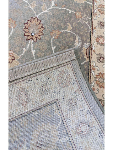 67 x 240 cm kashan powerloom Traditional Green Rug - Rugoutlet
