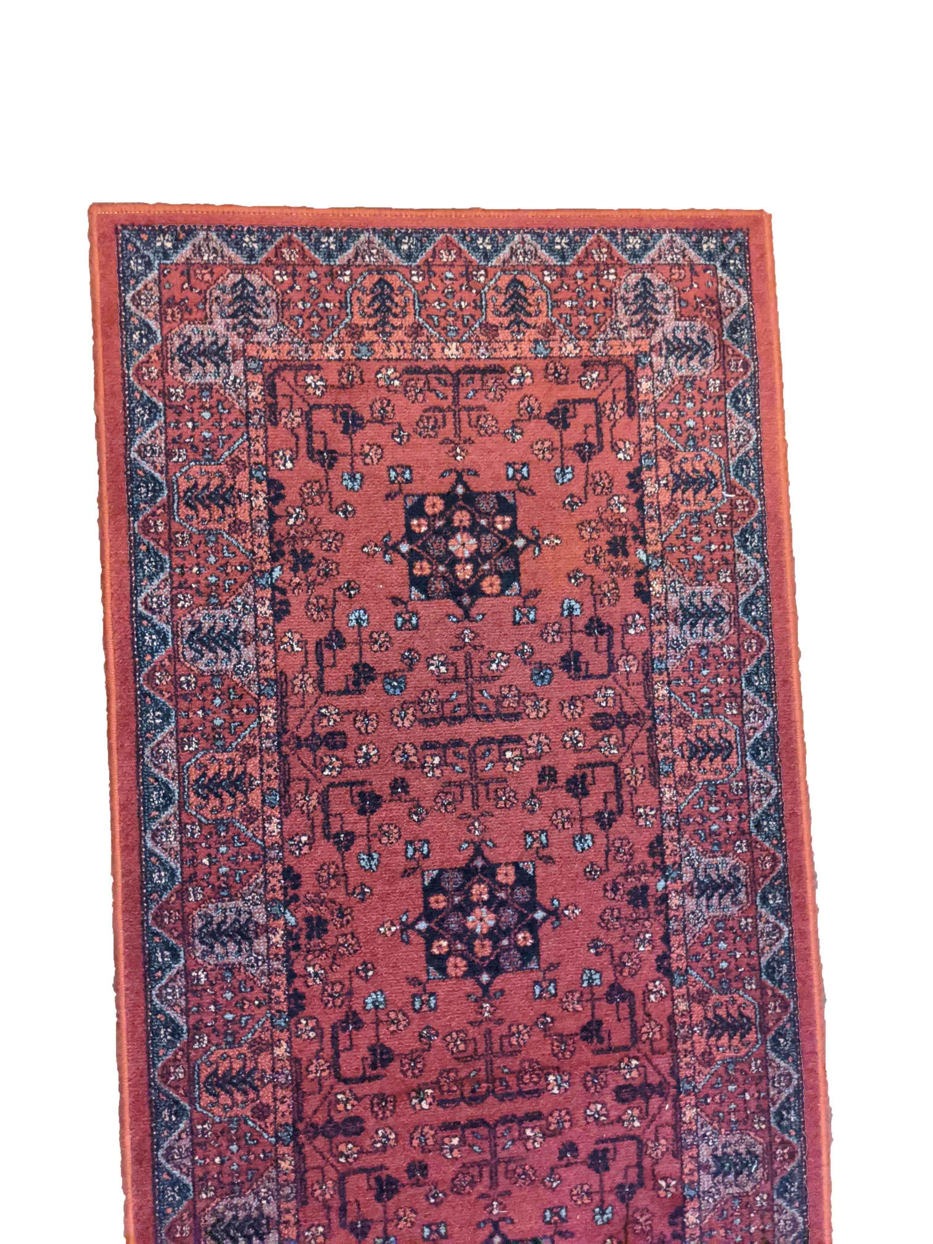 67 x 275 cm Khan mohammadi powerloom Traditional Red Rug - Rugmaster