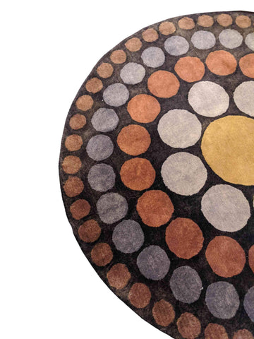 67 x 67 cm handtufted Round Black Black Small Rug - Rugmaster