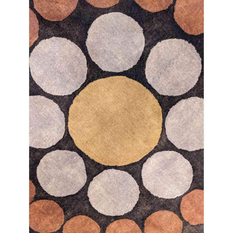 67 x 67 cm handtufted Round Black Black Small Rug - Rugmaster