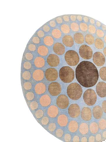 134 x 134 cm Handtufted Round Baby Blue Rug - Rugoutlet