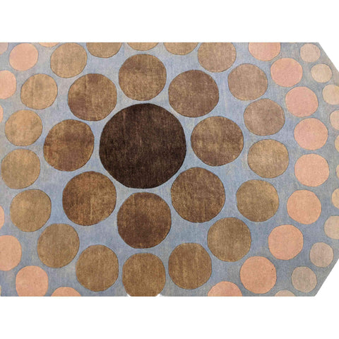 67 x 67 cm handtufted Round Blue Blue Small Rug - Rugmaster