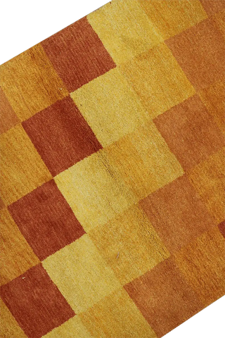 201 x 143 cm Gabbeh Tribal Wool Rug Hand-Knotted Yellow Colour - Rugoutlet
